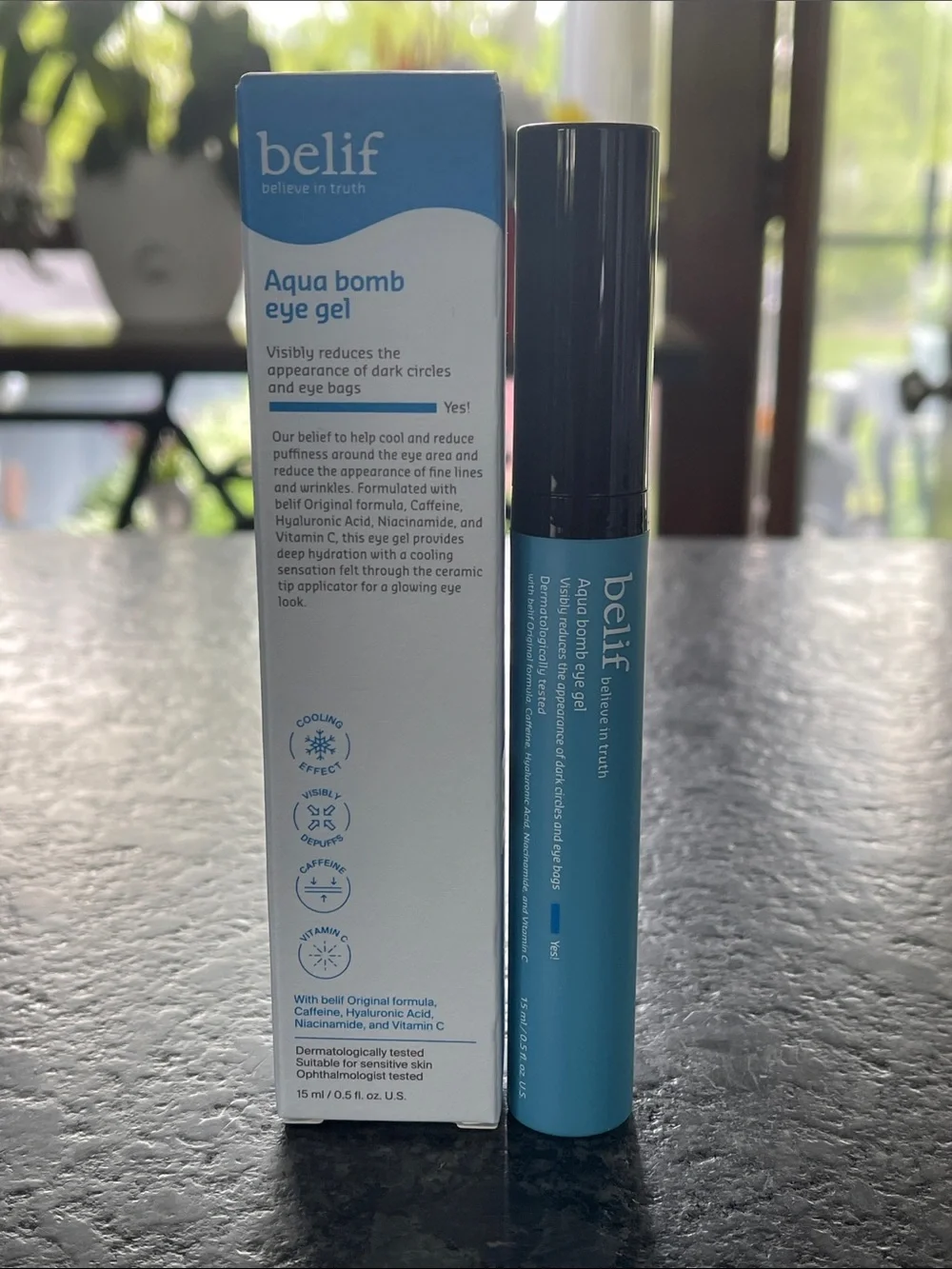 Belif Aqua Bomb Depuffing Eye Gel with Caffeine + Hyaluronic Acid depuff & more